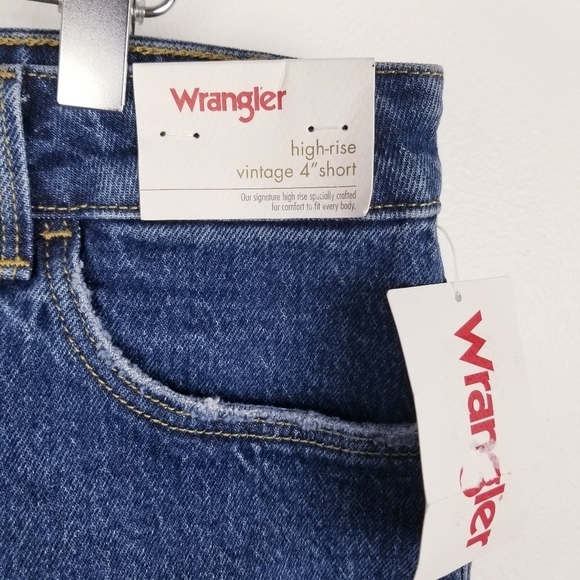 Wrangler High Rise Vintage 4" Denim Jean Shorts NWT - Picture 5 of 11